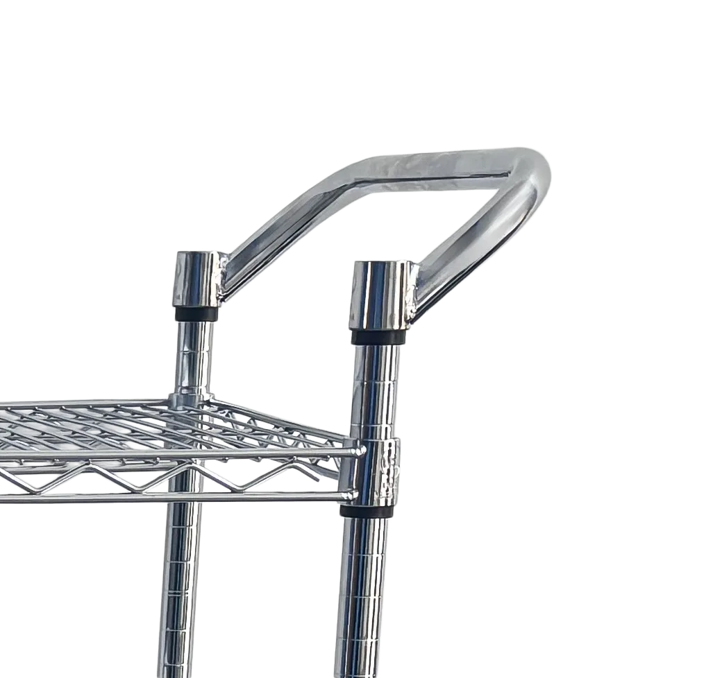 24″ Push Handle Chrome Plated for Wire Shelving Cart