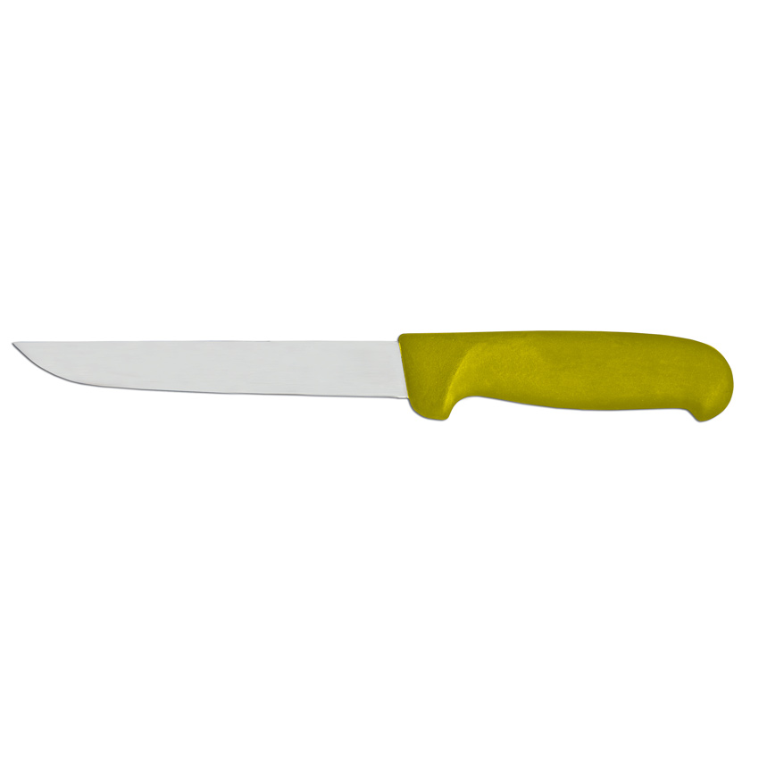 6" Straight Blade Boning Knife with Yellow Super Fiber Handle