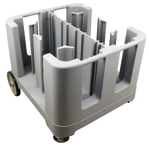 Polypropylene Poker Chip Dish Cart / Caddy with Adjustable Dividers and Vinyl Cover – Gray