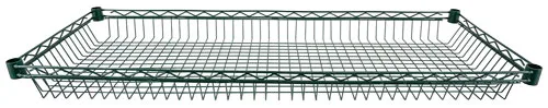 18″ x 48″ Dark Green Epoxy Wire Basket