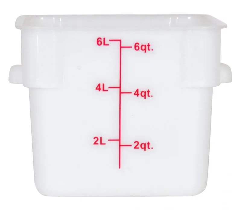 6 qt Polypropylene White Square Food Storage Container