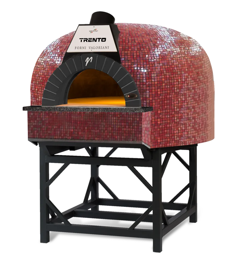 Trento Valoriani Igloo 120 Gas and Wood Fired Pizza Oven, Red Mosaic – 100,000 BTU
