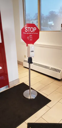 Free-Standing Touchless Hand Sanitizer Dispenser (with Stop Sign)
