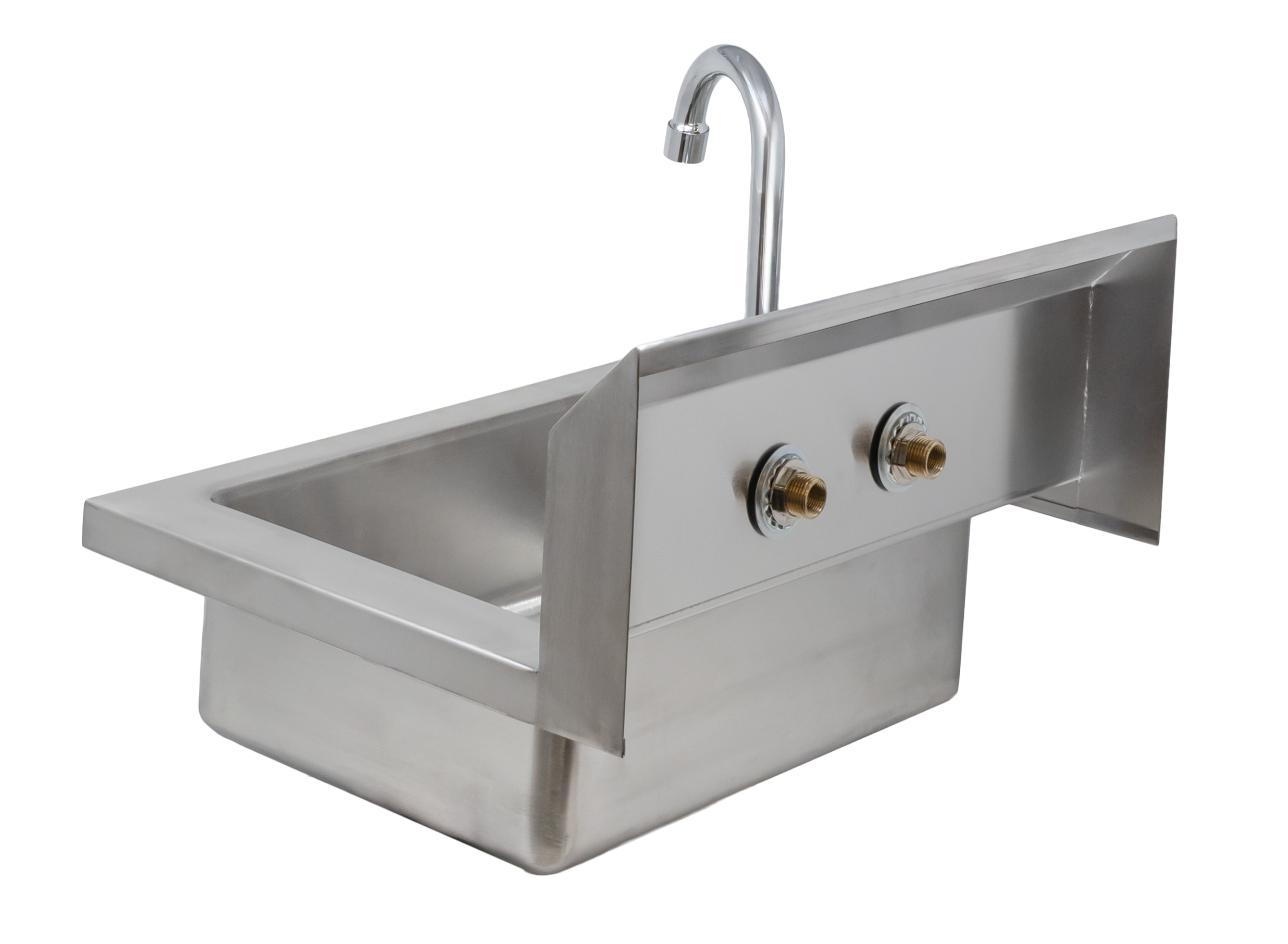 Fabricated Hand Sink with 4″ Gooseneck Faucet and Drain Basket