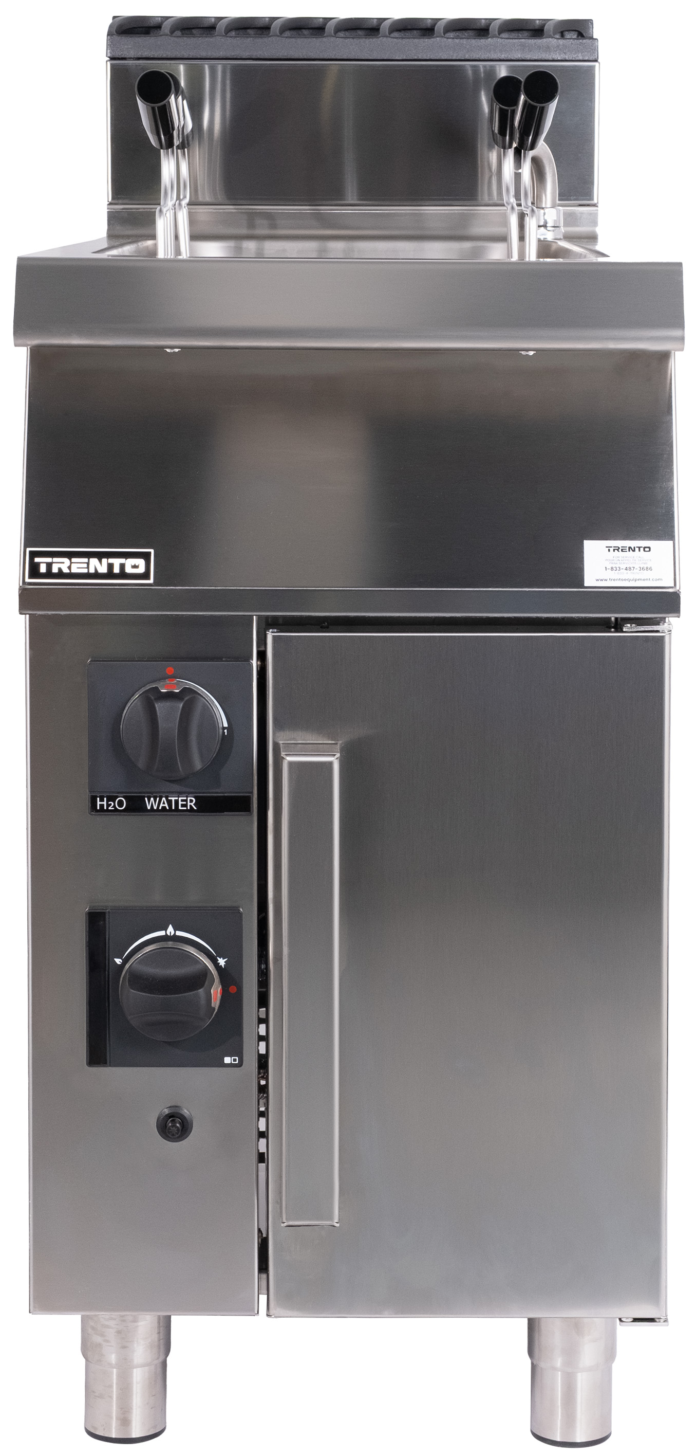 Trento 12 Gallon (45L) Natural Gas Pasta Cooker, Double Burner – 78,000 BTU