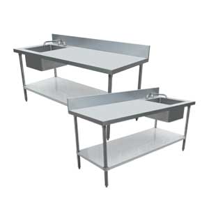 Stainless Steel Tables with Sink