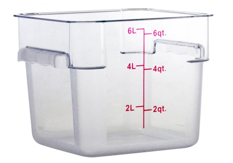 6 Qt. Polycarbonate Clear Square Food Storage Container
