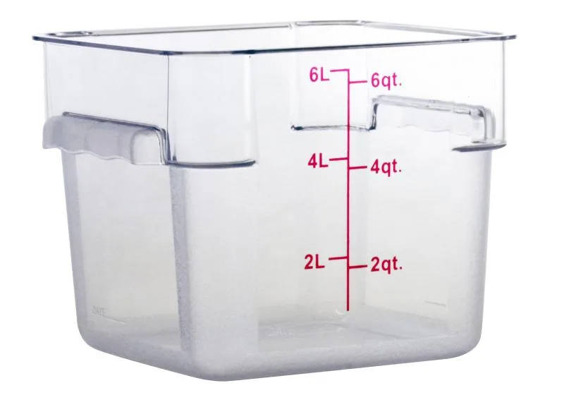 6 qt Polycarbonate Clear Square Food Storage Container