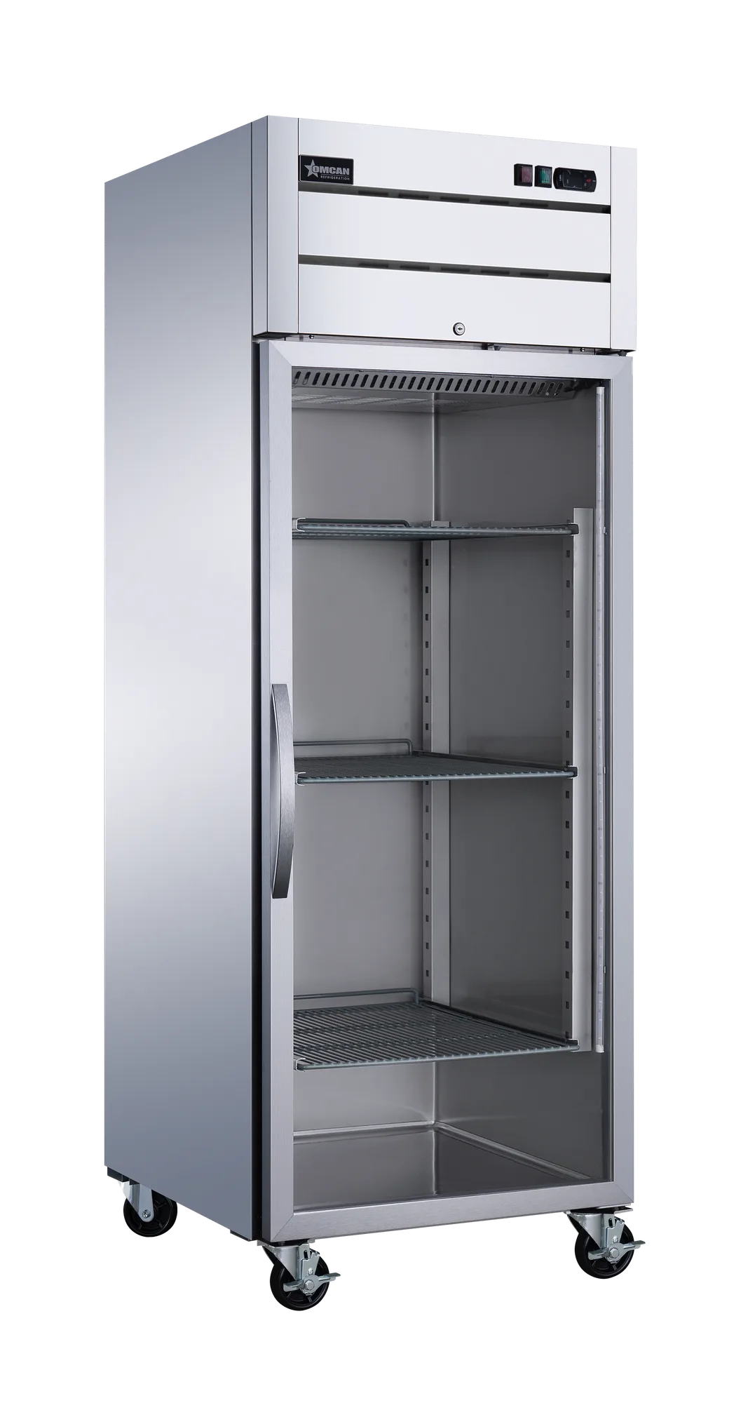 29″ One (1) Glass Door Top Mounted Reach-In Refrigerator, 21.5 cu.ft. (609 L), Stainless Steel