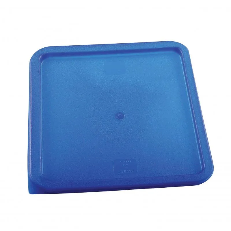 Blue Polyethylene Lid For 12 / 18 / 22 qt Square Storage Container