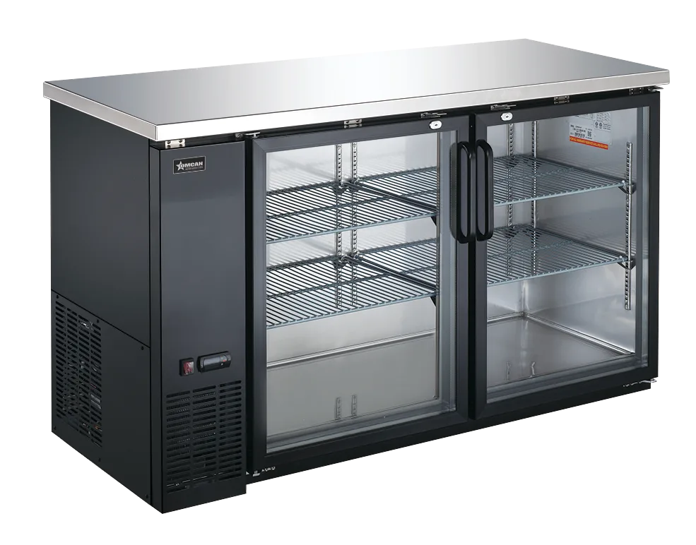 61″ Two (2) Glass Door Back Bar Cooler with Lock, 15.8 cu.ft. (446 L)