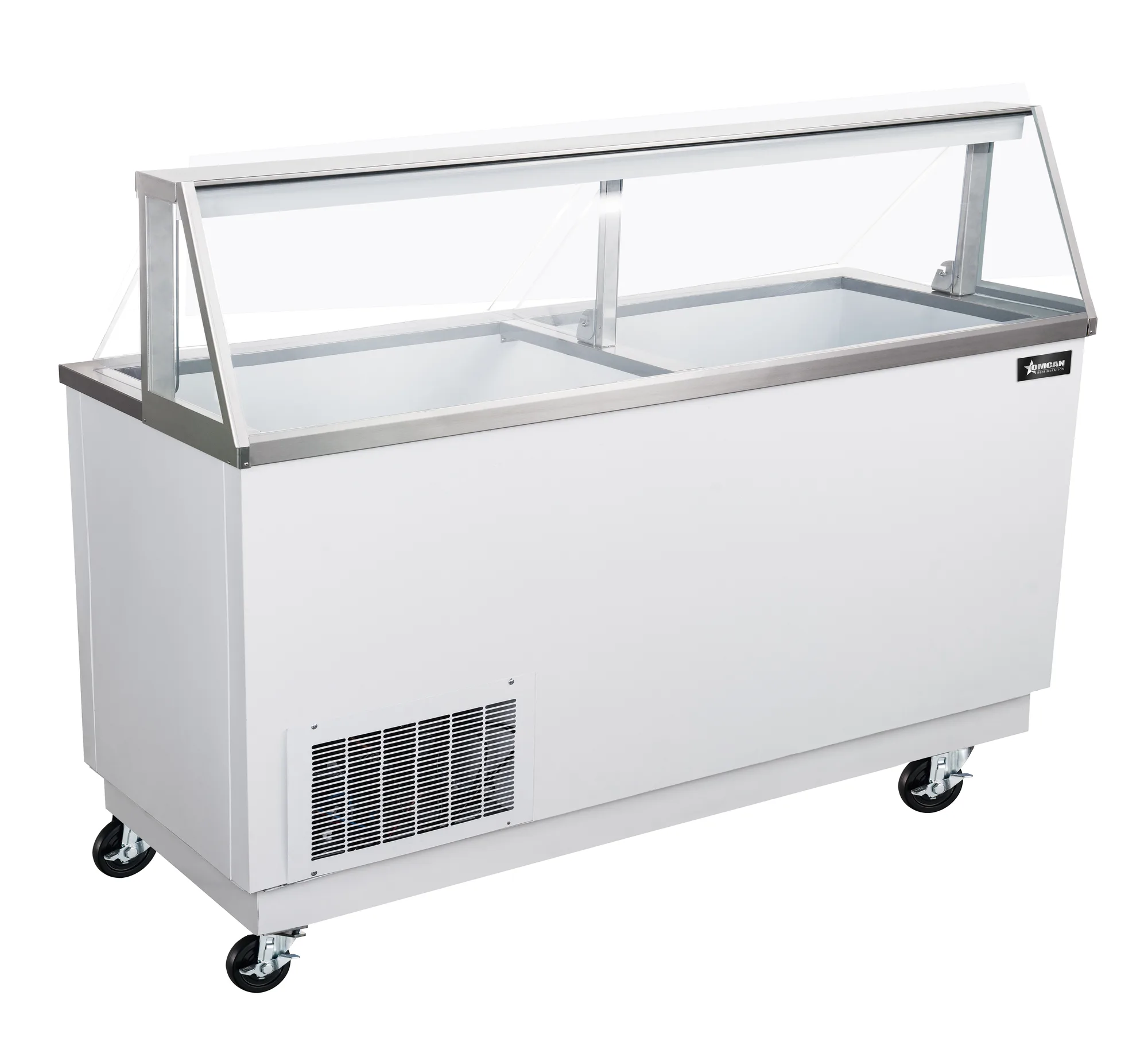 89” 16+12 Tubs Capacity Ice Cream Dipping Display with Sneeze Guard