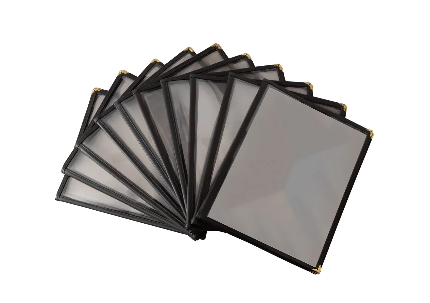 9 1/2″ x 11 3/4″ Black Three-Page Menu Holder