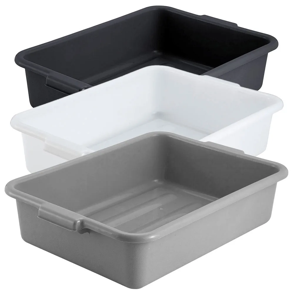 21.5″ x 15.5″ x 5″ Standard Polypropylene Black Bus Box