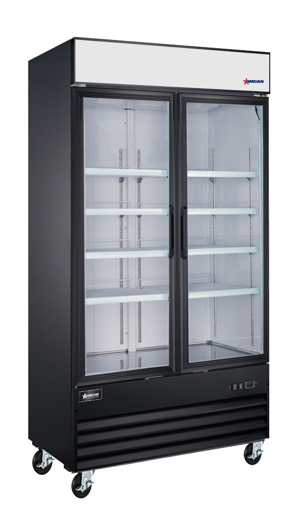 40" Black Glass Door Merchandiser Refrigerator, 2 Swing Doors, 31.5 cu. ft. (892 L) Capacity