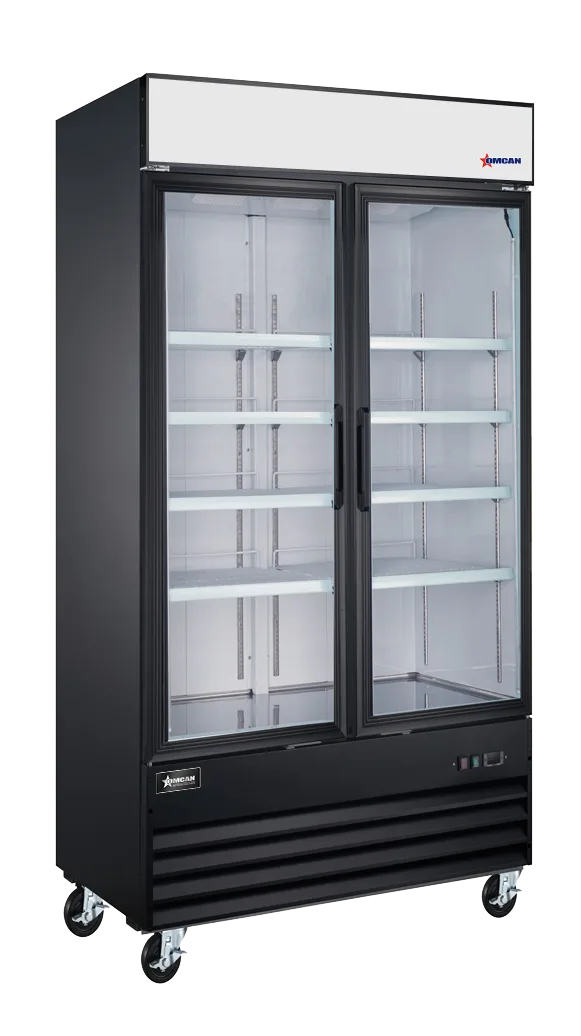 40" Two (2) Glass Door Display Refrigerator, 31.5 cu.ft. (892 L), Black