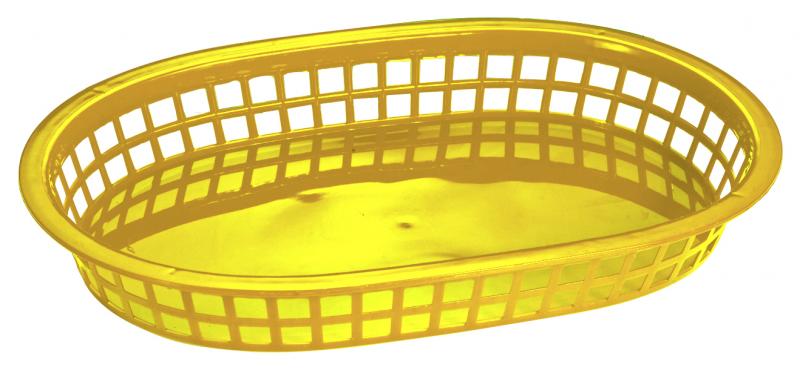 10″ x 7″ Plastic Oval Fast Food Serving Basket – Yellow