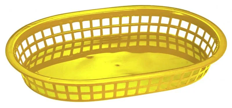 10″ x 7″ Plastic Oval Fast Food Serving Basket – Yellow