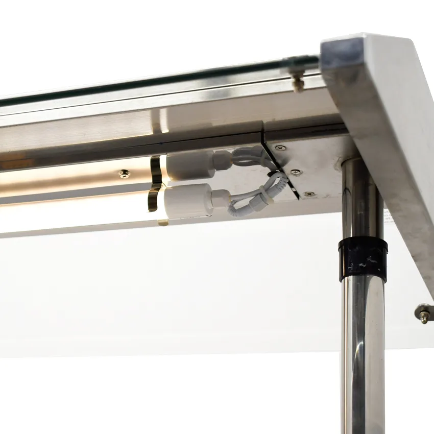 48″ 3 Pan Sealed Well Steam Table with Integrated Lighting Canopy, All-Stainless-Steel, 110V, 1450W