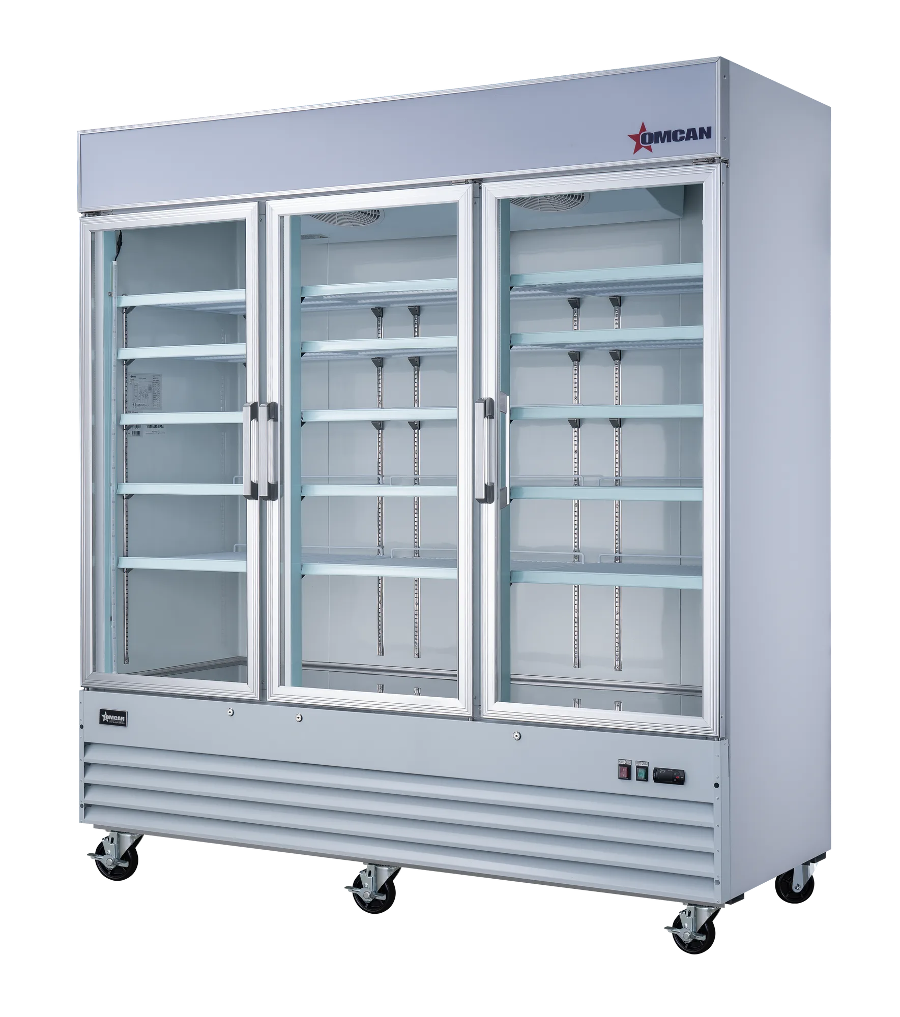 78″ Three (3) Glass Door Refrigerator, 53 cu.ft. (1500 L), White