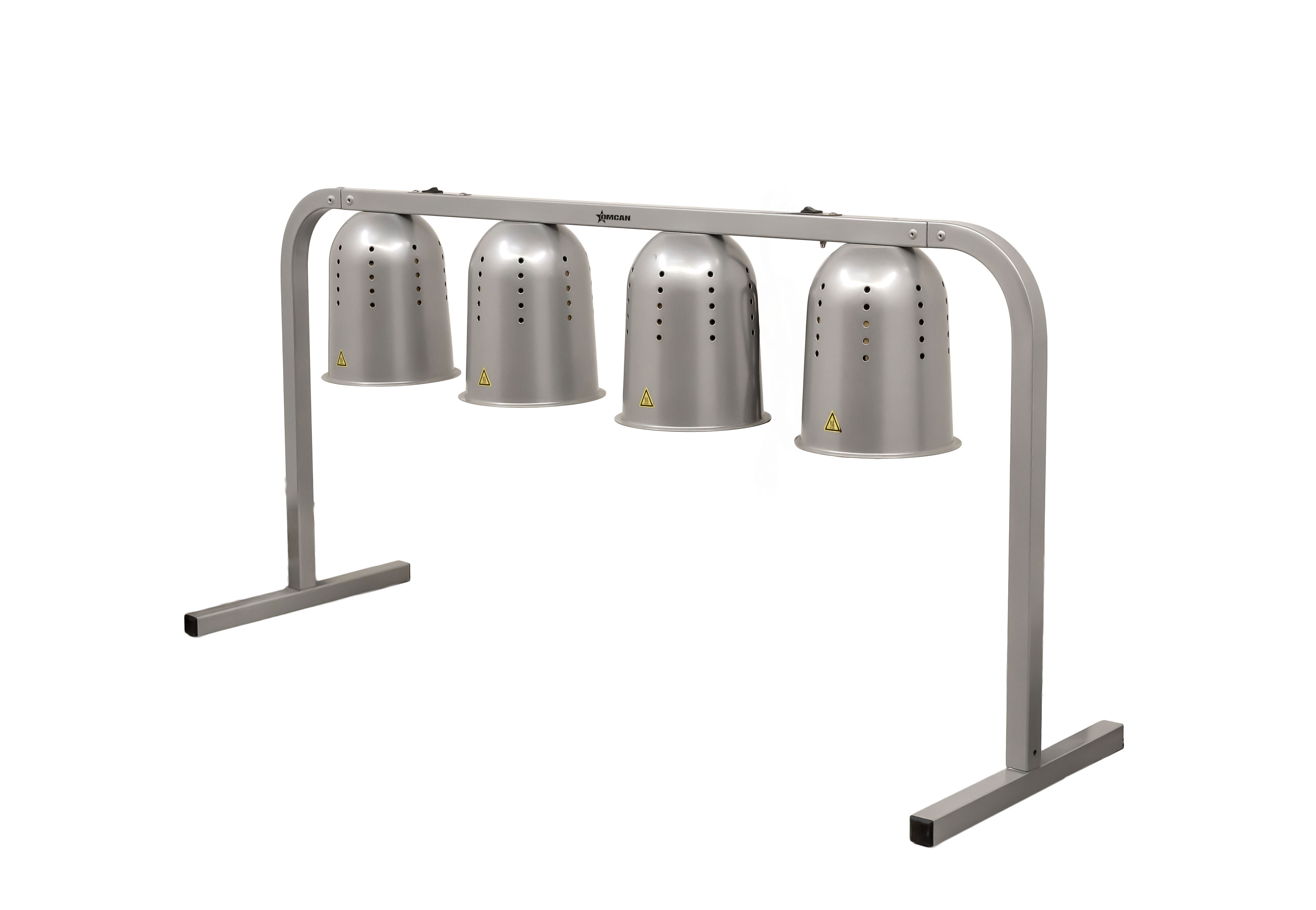 4-Bulb Commercial Portable Heat Lamp, Silver -  4 x 250W, 110V/60Hz/1Ph