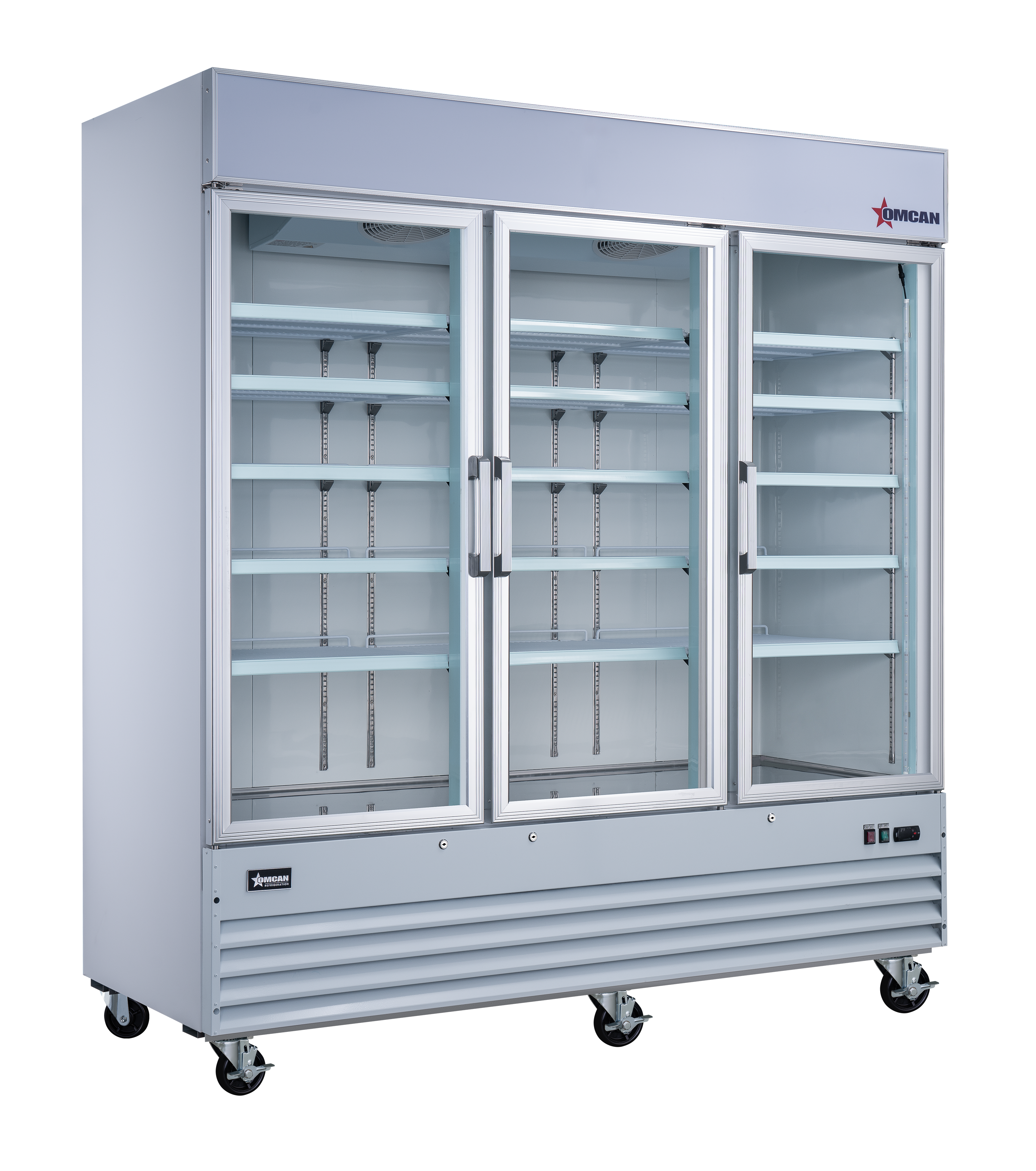 78″ Three (3) Glass Door Refrigerator, 53 cu.ft. (1500 L), White