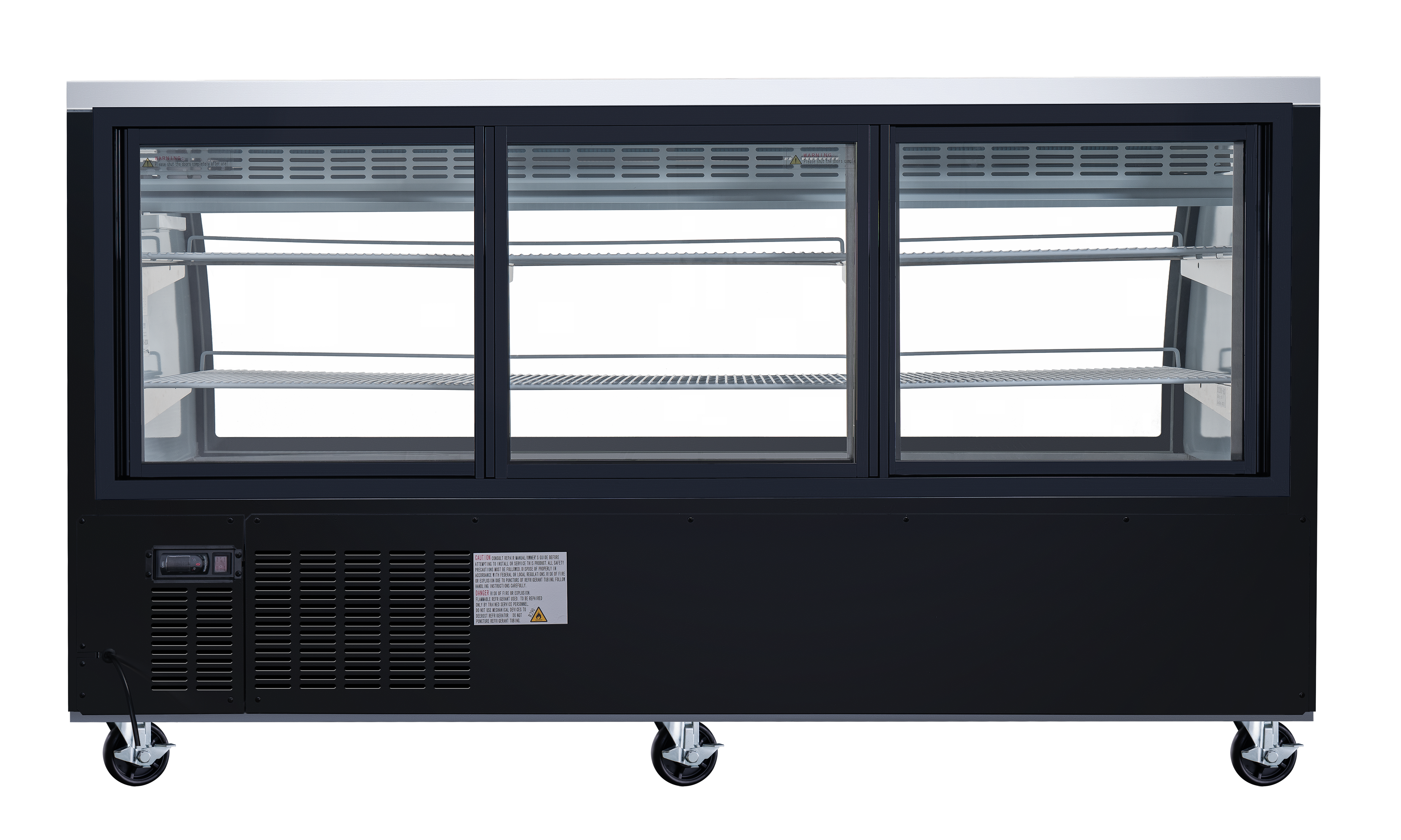 82″ Two (2) Shelf Floor Refrigerated Showcase, 32 cu.ft. (903 L), Black