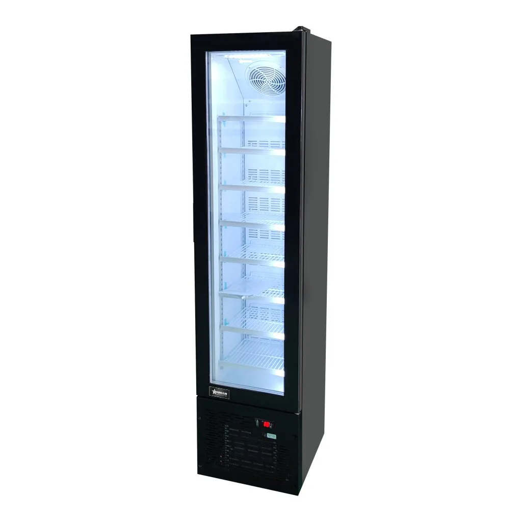 17” Slim One (1) Glass Door Display Freezer, 3.7 cu.ft. (105L), Black
