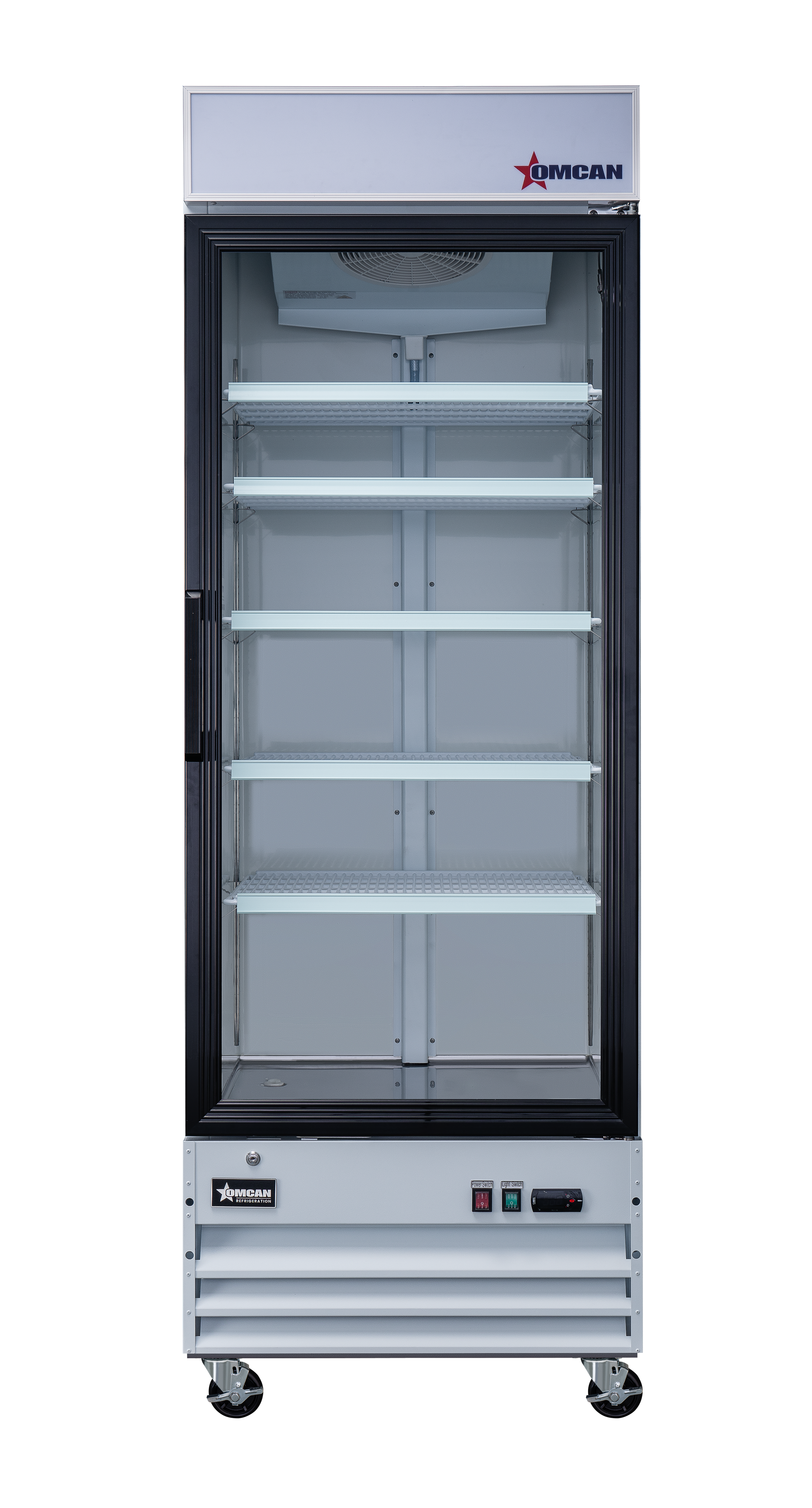 28″ One (1) Glass Door Display Refrigerator with Lightbox, 23 cu.ft. (651 L), White