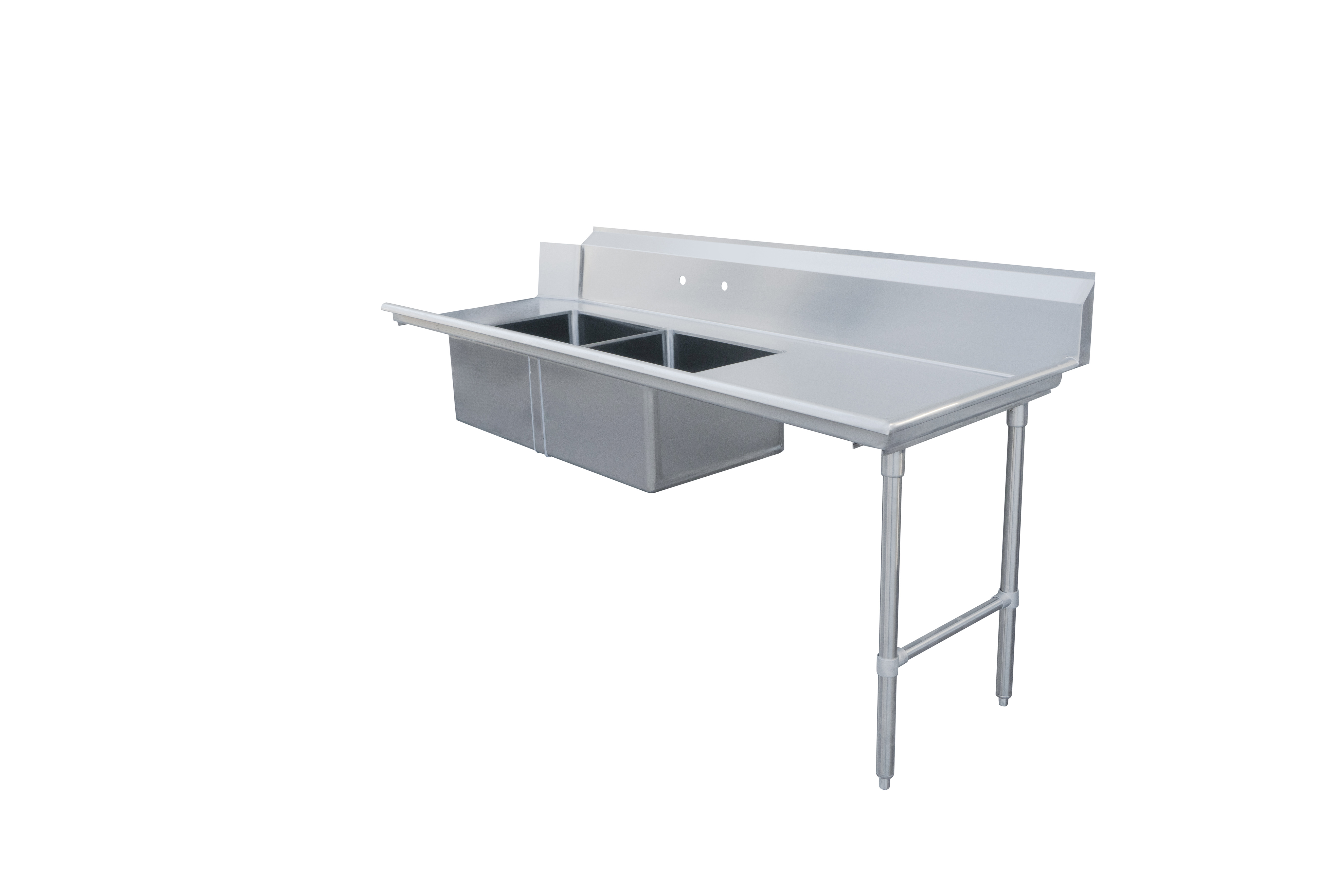 84" Right Side Soiled Dish Table with Two Sinks
