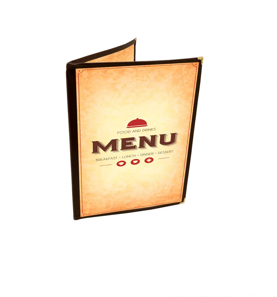 Double-Fold Brown Menu Holder