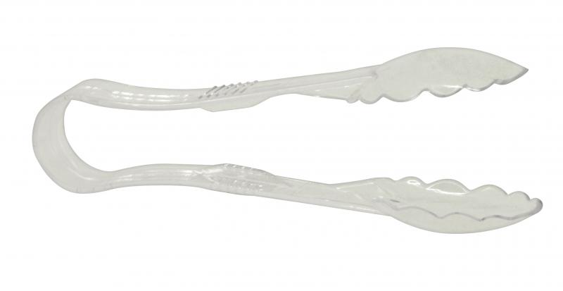 9" Polycarbonate Clear Scallop Tongs