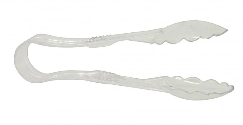 9" Polycarbonate Clear Scallop Tongs