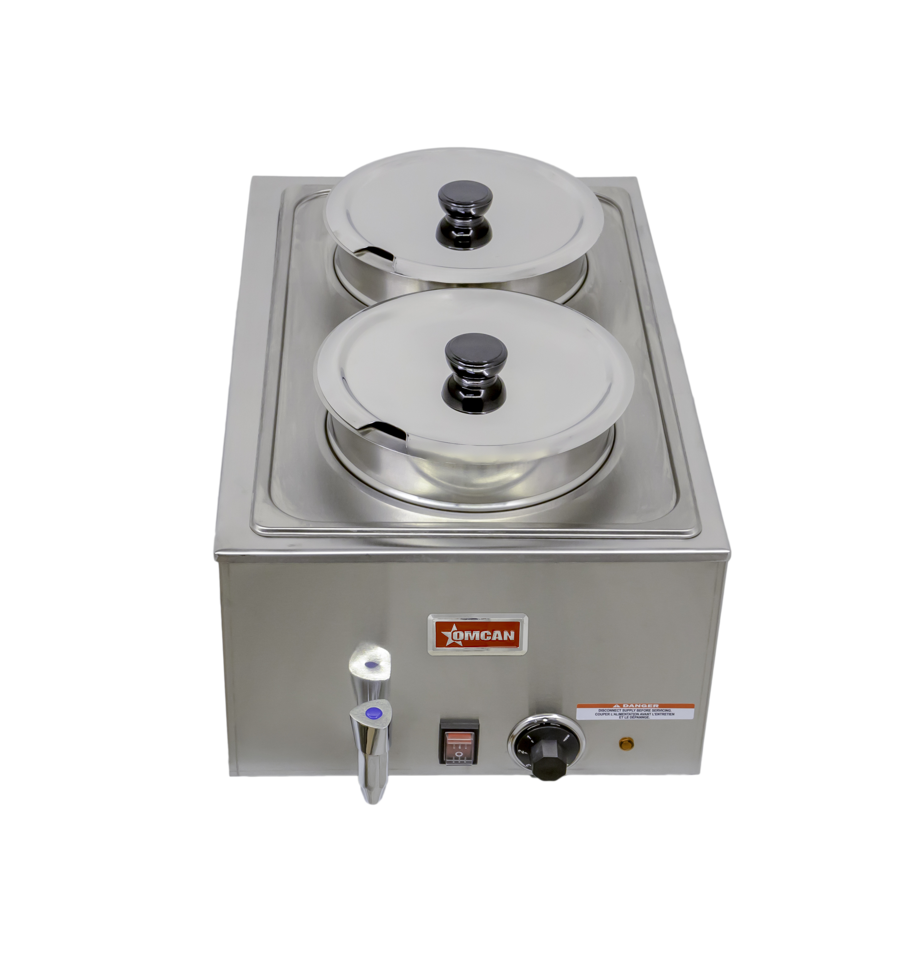 Full-Size Countertop Food Warmer with Two 8 L / 8.45 qt Container Insets and Lids – 1200 W, 120 V