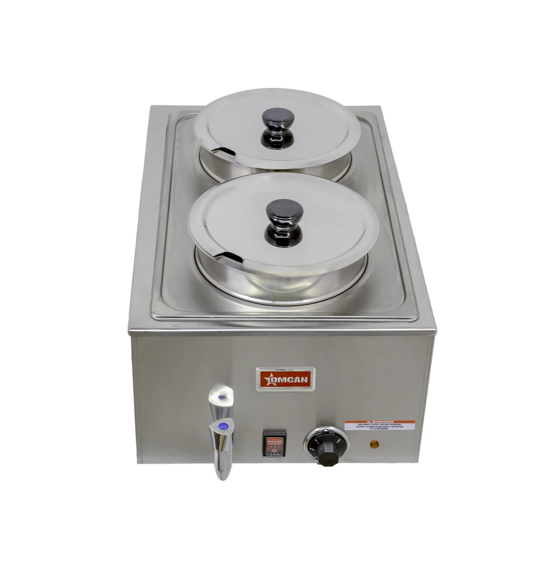 Full-Size Countertop Food Warmer with Two 8 L / 8.45 qt Container Insets and Lids – 1200 W, 120 V