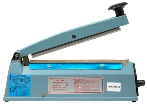 Portable Impulse Sealer with 8″ seal bar and 2 mm seal width