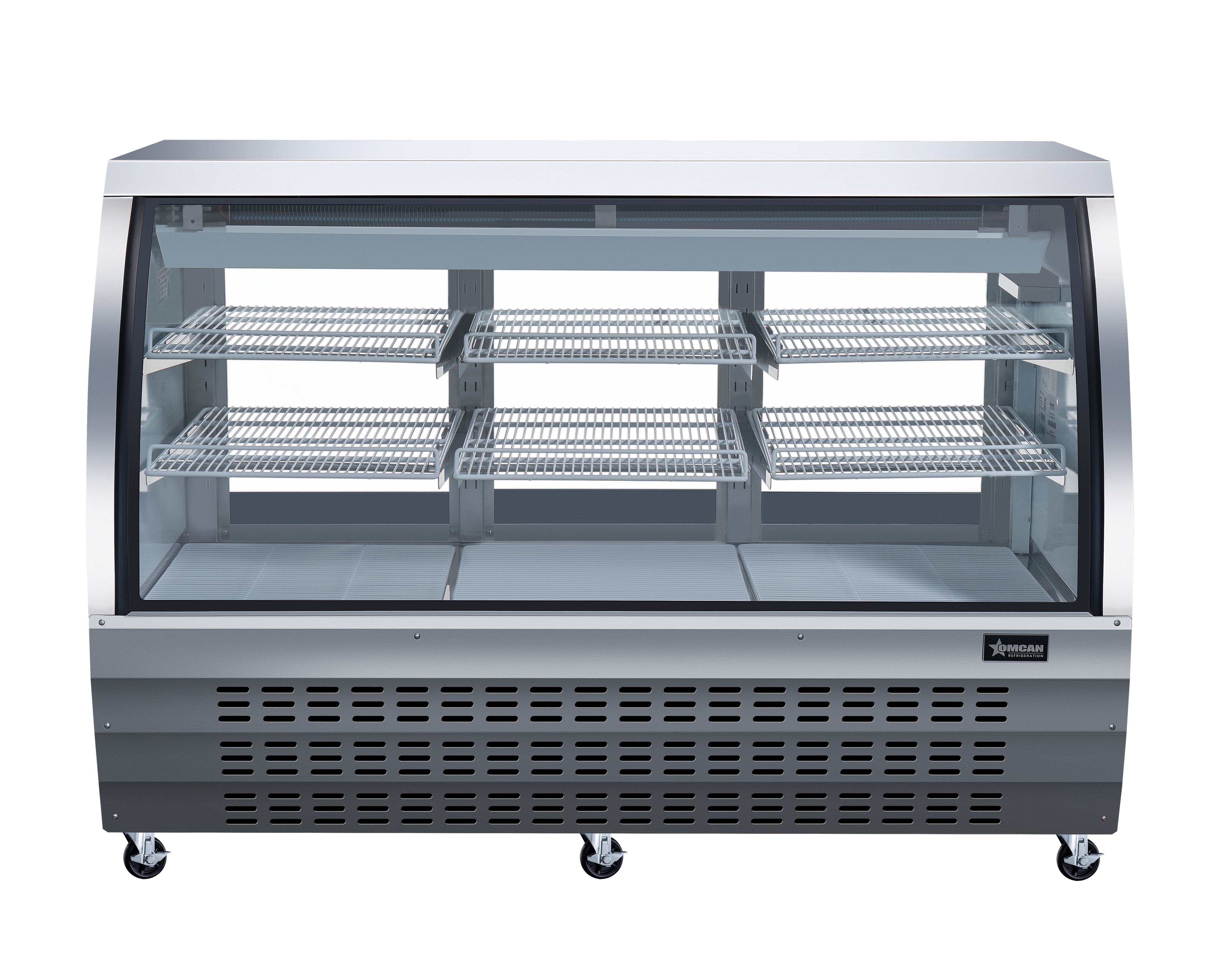 64″ Two (2) Shelf Floor Refrigerated Showcase, 22 cu.ft. (620 L), Stainless Steel