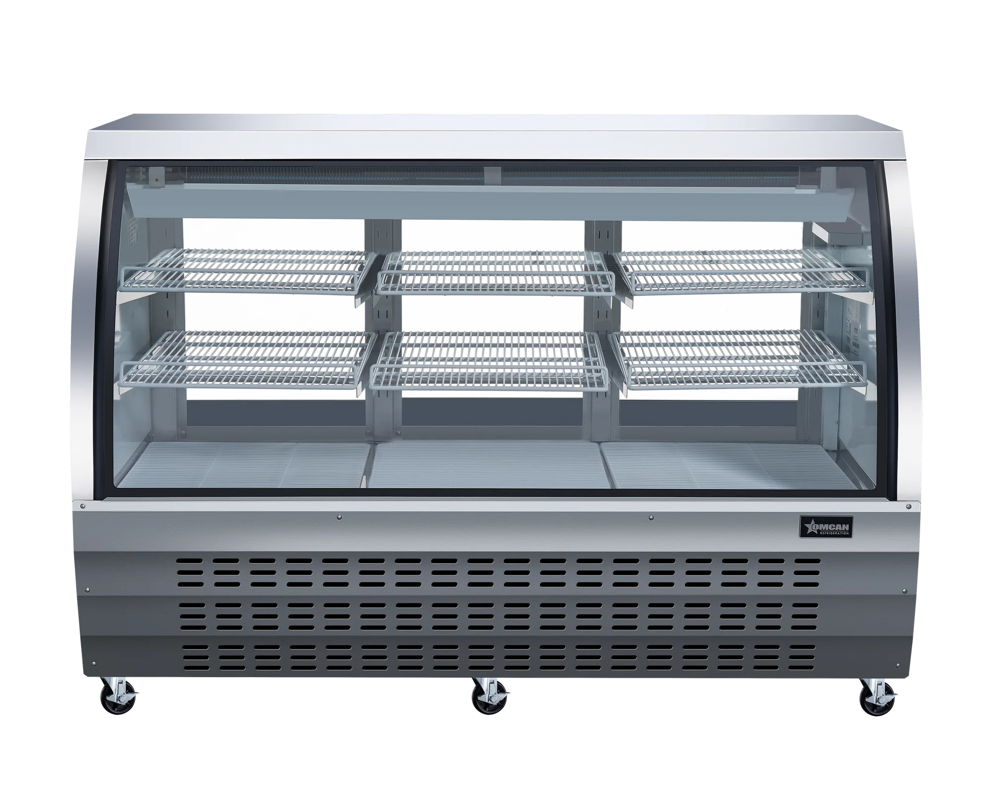 64″ Two (2) Shelf Floor Refrigerated Showcase, 22 cu.ft. (620 L), Stainless Steel