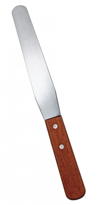 Stainless Steel Straight Baking / Icing Spatula with 10″ x 1 3/8″ blade and Wooden Handle
