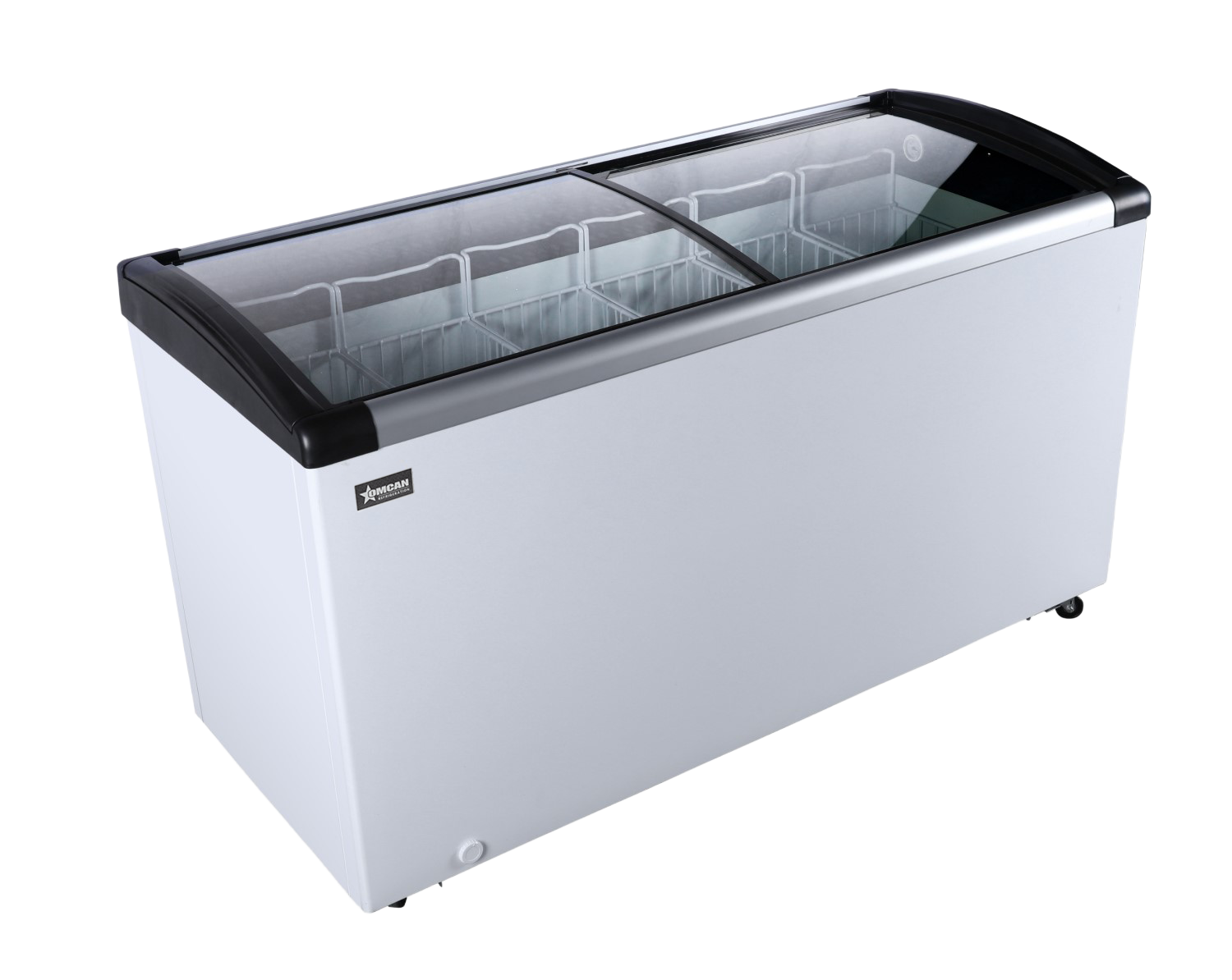 57″ Two (2) Door Ice Cream Display Chest Freezer with Curved Glass Top, 9.3 cu.ft. (263 L)