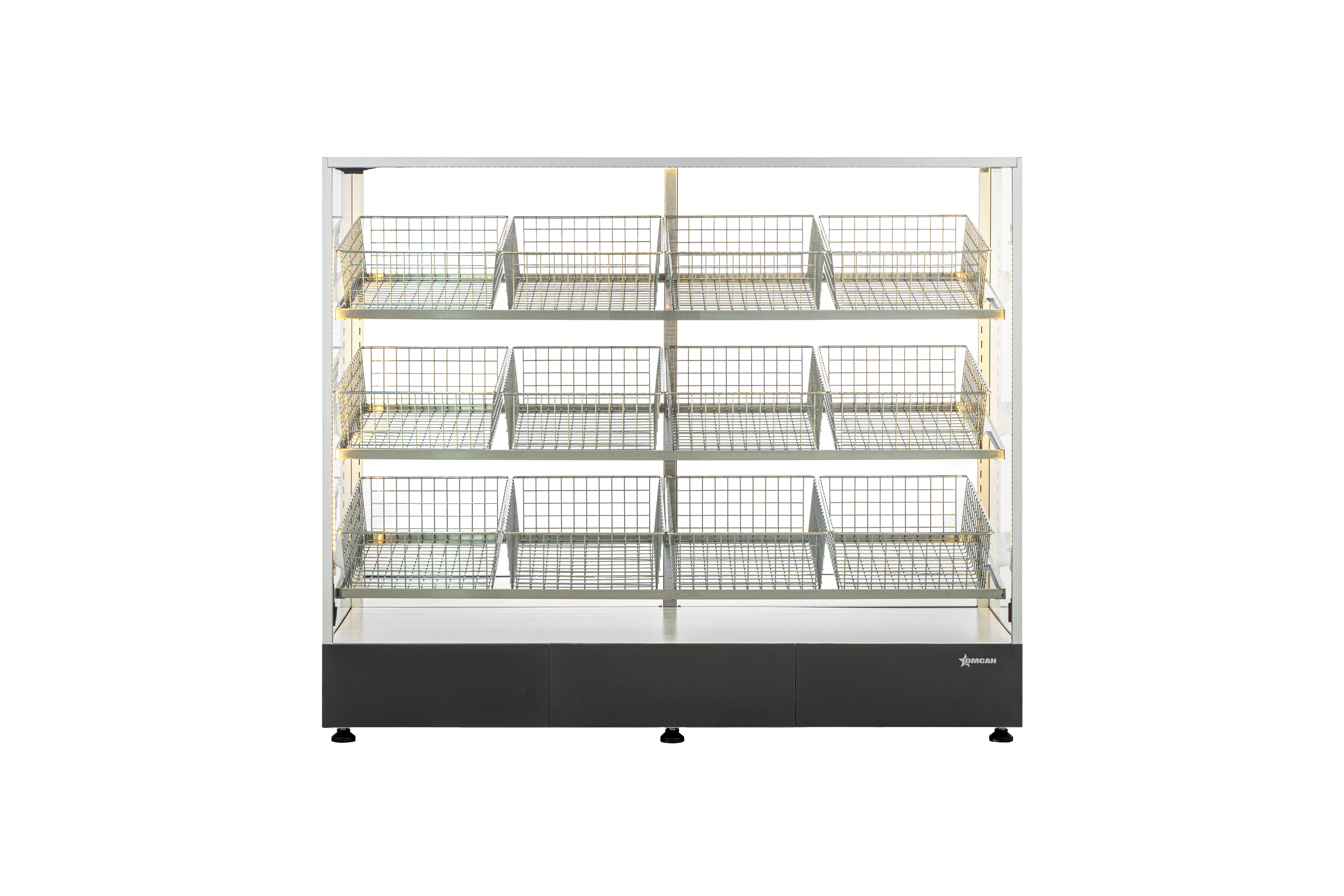 Ambient Display Case 60", 12 Baskets, Warm White