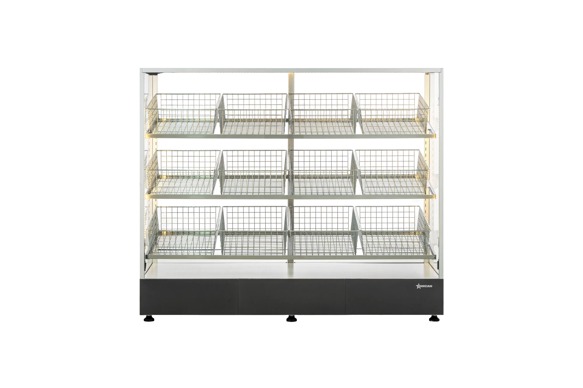 Ambient Display Case 60", 12 Baskets, Warm White