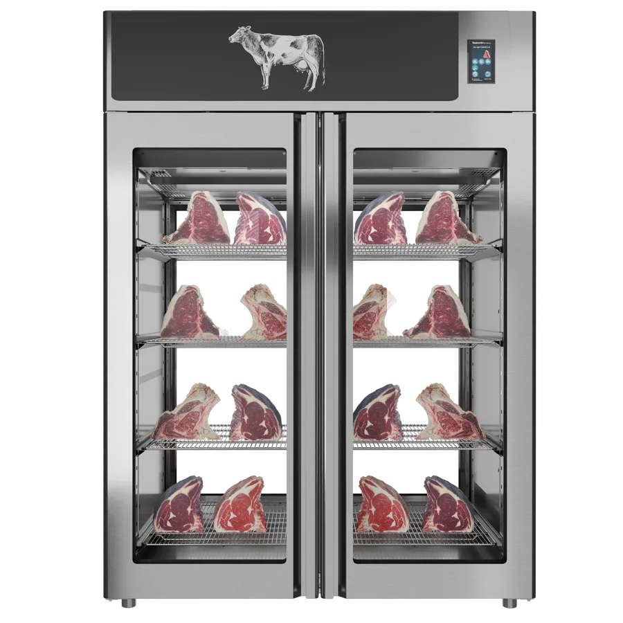 Stagionello® Dry Age 3.0 1400 Liter, 450 Kg Dry Aging Cabinet with Humidity Management, 2-Glass View – 220-240V, 1Ph, 548W
