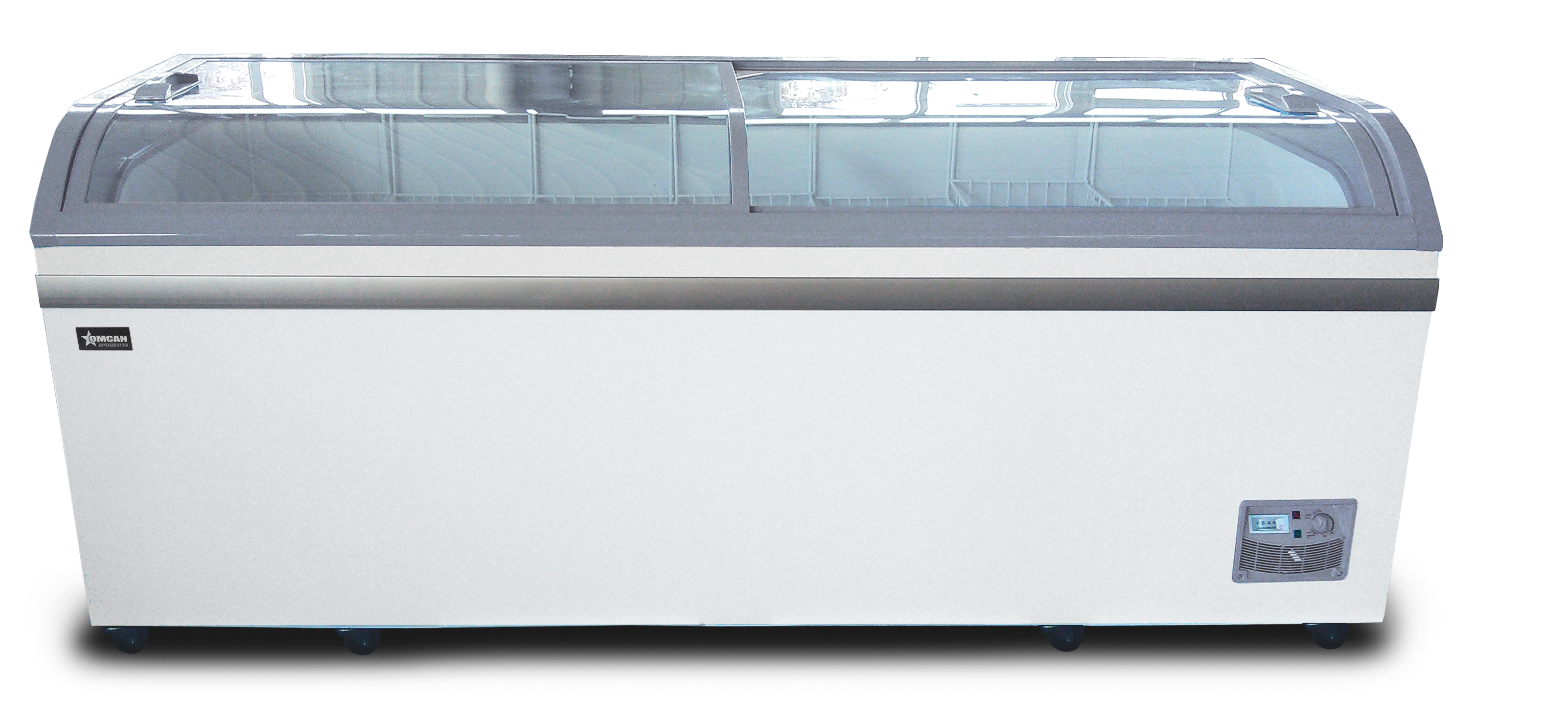 79″ Two (2) Door Ice Cream Display Chest Freezer with Curved Glass Top, 24.72 cu.ft. (700 L)