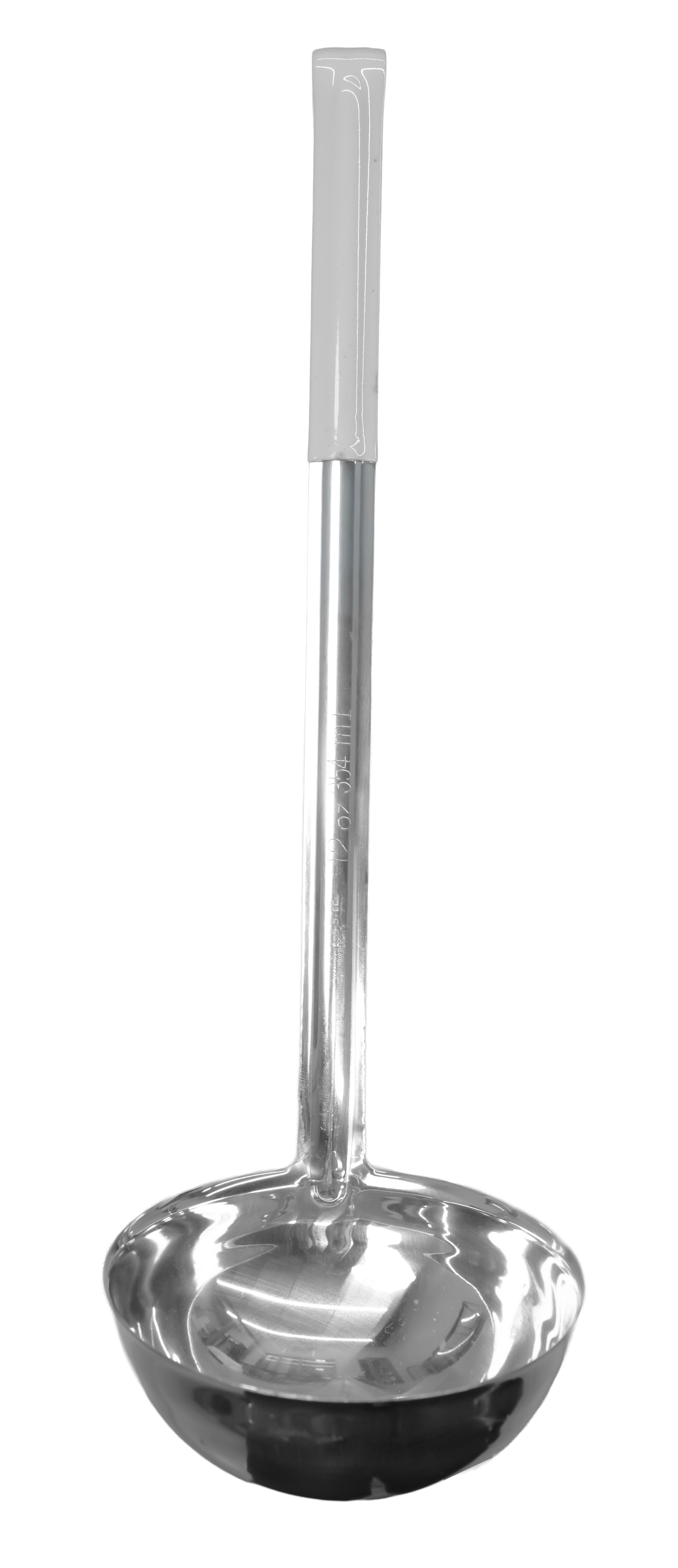 12 oz One-Piece Stainless Steel Ladle with Gray Handle