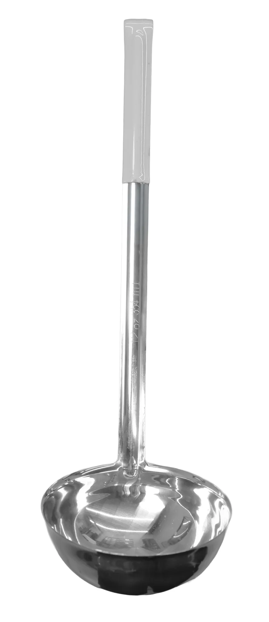 12 oz One-Piece Stainless Steel Ladle with Gray Handle