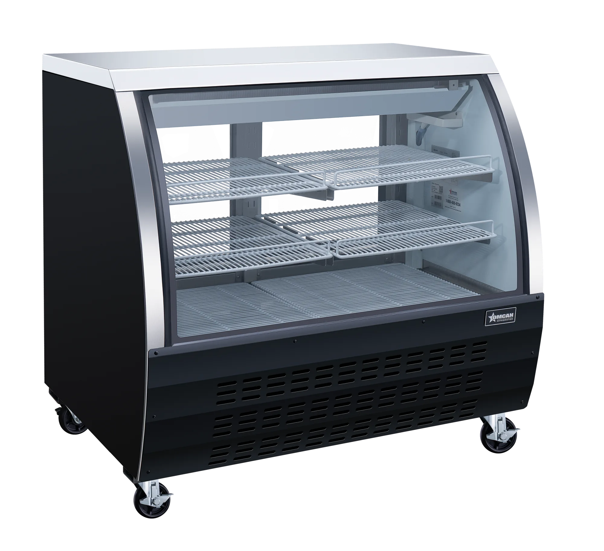 47″ Two (2) Shelf Floor Refrigerated Showcase, 18 cu.ft. (508 L), Black