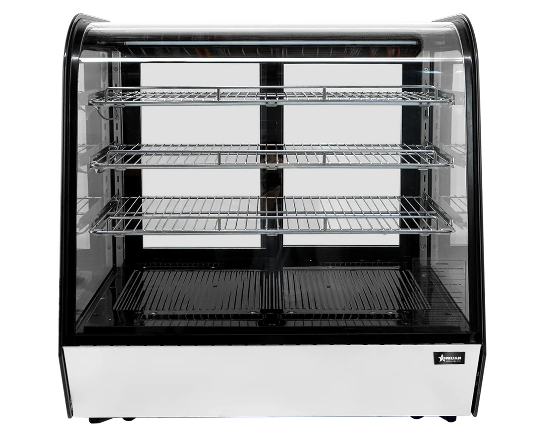 35″ Three (3) Shelf Countertop Curve Glass Refrigerated Display, 7 cu.ft. (186 L)