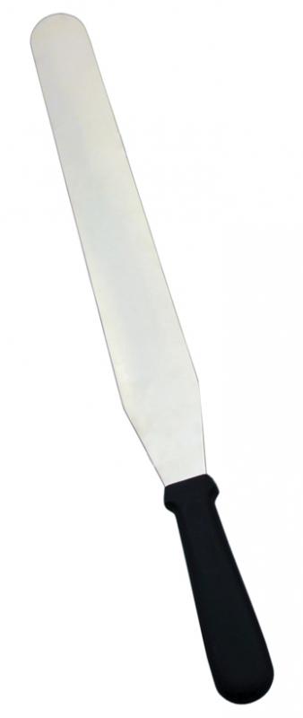 Stainless Steel Straight Baking / Icing Spatula with 10″ x 1 3/8″ blade and Black Plastic Handle