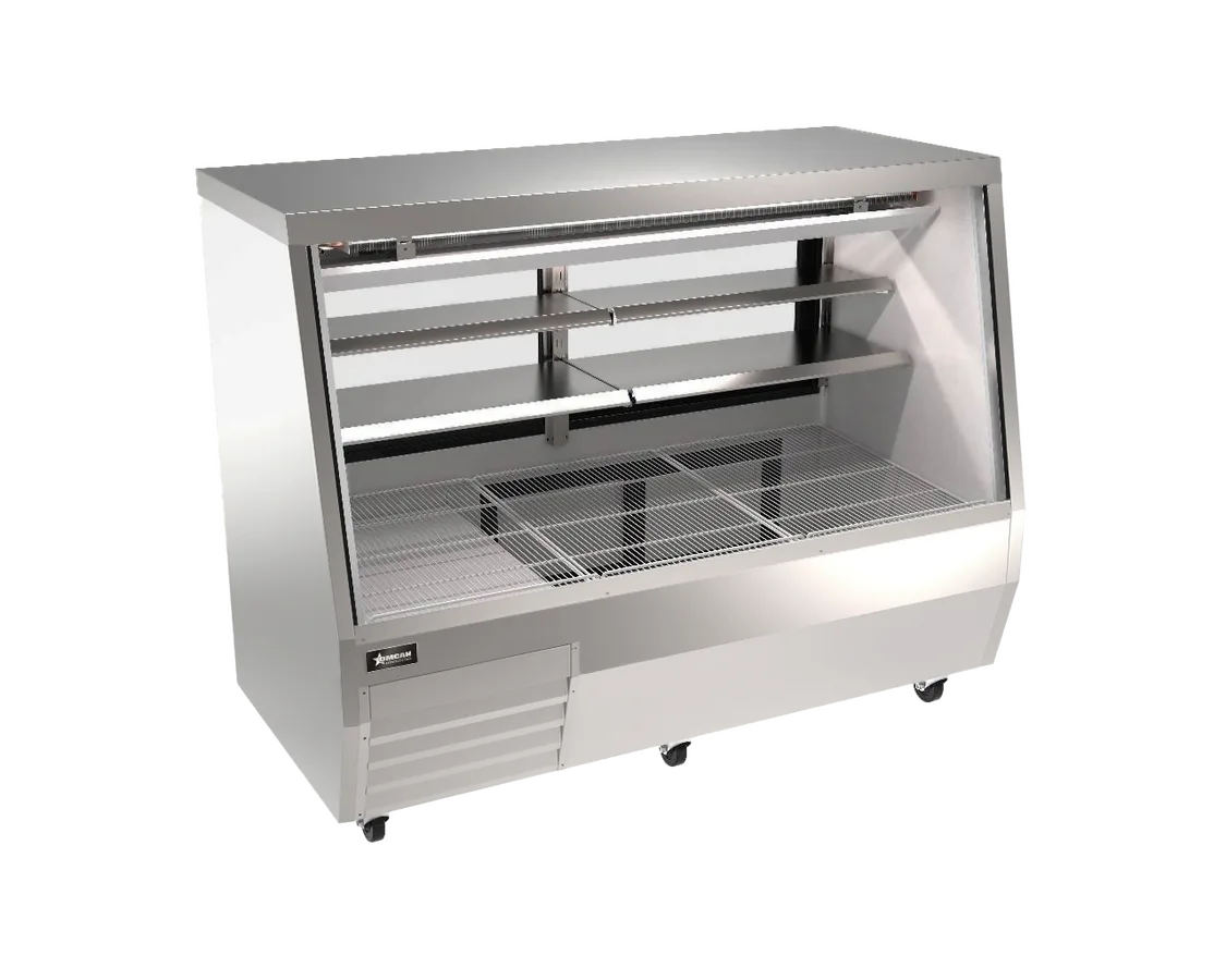 71” Square Glass Refrigerated Double-Duty Deli Case, 30.06 cu.ft. (851 L), Stainless Steel
